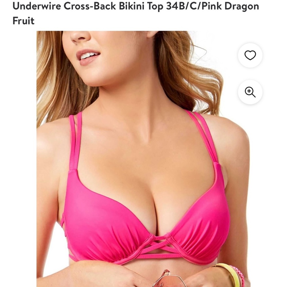 Sundazed Pink Dragon Fruit Harper Underwire Push-up String bikini Bra size 32B/C